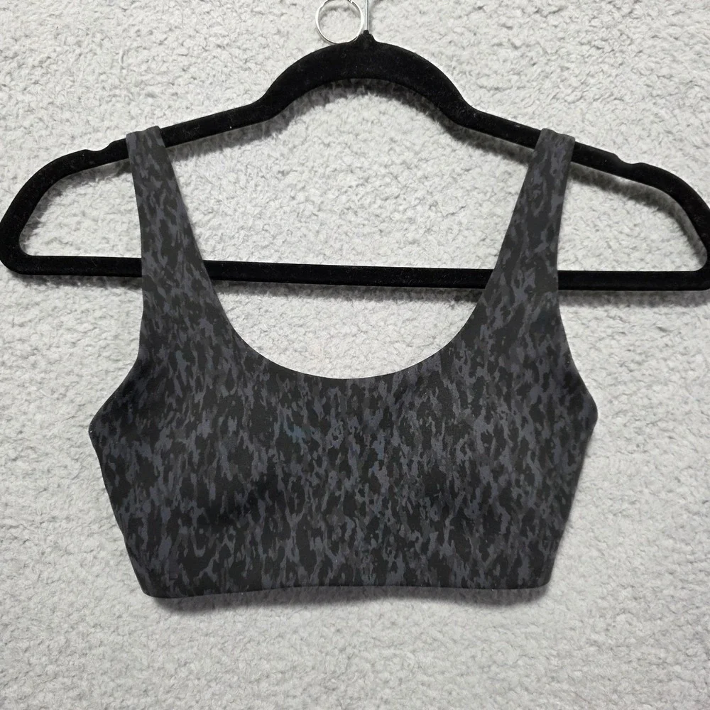Lululemon Womens Sports Bra Animal‎ Print Size 2 A/B Adjustable Black